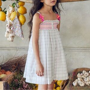 Nellystella Camilla Dress Space Dye Checks Girls 4